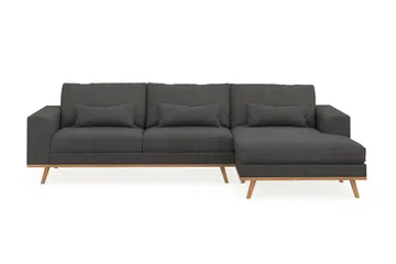 Copenhagen 4-sits Högervänd L-formad Divansoffa i Manchester - Mörkgrå - Products - Möbler - Soffa - Divansoffa & schäslongsoffa - 4 sits soffa med divan