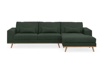 Copenhagen 4-sits Högervänd L-formad Divansoffa i Manchester - Mörkgrön - Products - Möbler - Soffa - Divansoffa & schäslongsoffa - 4 sits soffa med divan
