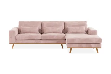 Copenhagen 4-sits Högervänd L-formad Divansoffa i Manchester - Rosa - Products - Möbler - Soffa - Divansoffa & schäslongsoffa - 4 sits soffa med divan