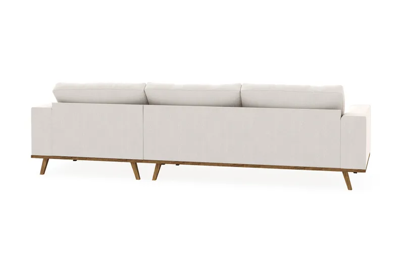 Copenhagen 4-sits Högervänd L-formad Divansoffa i Sammet - Krämvit - Products - Möbler - Soffa - Divansoffa & schäslongsoffa - 4 sits soffa med divan