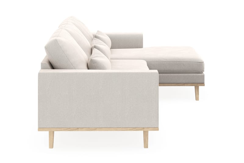 Copenhagen 4-sits Högervänd L-formad Divansoffa i Sammet - Krämvit - Products - Möbler - Soffa - Divansoffa & schäslongsoffa - 4 sits soffa med divan