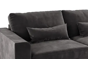 Copenhagen 4-sits Högervänd L-formad Divansoffa i Sammet - Mörkgrå - Products - Möbler - Soffa - Divansoffa & schäslongsoffa - 4 sits soffa med divan