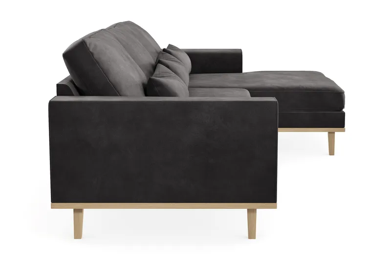 Copenhagen 4-sits Högervänd L-formad Divansoffa i Sammet - Mörkgrå - Products - Möbler - Soffa - Divansoffa & schäslongsoffa - 4 sits soffa med divan