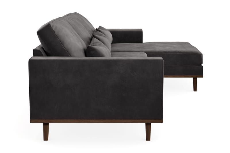 Copenhagen 4-sits Högervänd L-formad Divansoffa i Sammet - Mörkgrå - Products - Möbler - Soffa - Divansoffa & schäslongsoffa - 4 sits soffa med divan