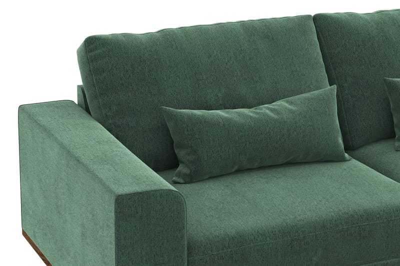 Copenhagen 4-sits Högervänd L-formad Divansoffa i Sammet - Mörkgrön - Products - Möbler - Soffa - Divansoffa & schäslongsoffa - 4 sits soffa med divan
