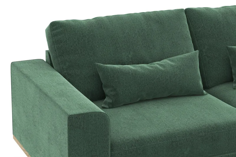 Copenhagen 4-sits Högervänd L-formad Divansoffa i Sammet - Mörkgrön - Products - Möbler - Soffa - Divansoffa & schäslongsoffa - 4 sits soffa med divan