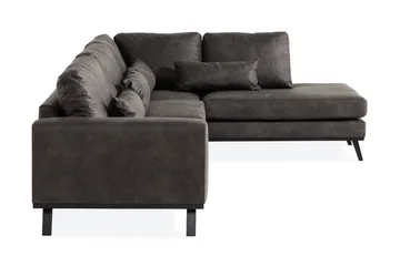 Copenhagen 4-sits Högervänd L-formad Schäslongsoffa i Konstläder - Mörkgrå - Products - Möbler - Soffa - Divansoffa & schäslongsoffa - 4 sits soffa med divan