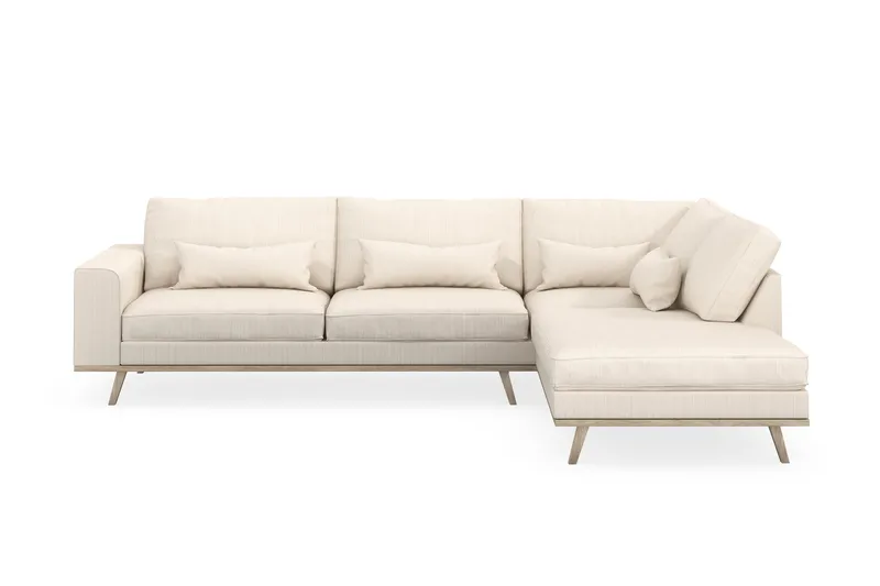 Copenhagen 4-sits Högervänd L-formad Schäslongsoffa i Manchester - Beige - Products - Möbler - Soffa - Divansoffa & schäslongsoffa - 4 sits soffa med divan