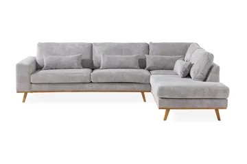 Copenhagen 4-sits Högervänd L-formad Schäslongsoffa i Manchester - Ljusgrå - Products - Möbler - Soffa - Divansoffa & schäslongsoffa - 4 sits soffa med divan