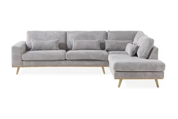 Copenhagen 4-sits Högervänd L-formad Schäslongsoffa i Manchester - Ljusgrå - Products - Möbler - Soffa - Divansoffa & schäslongsoffa - 4 sits soffa med divan