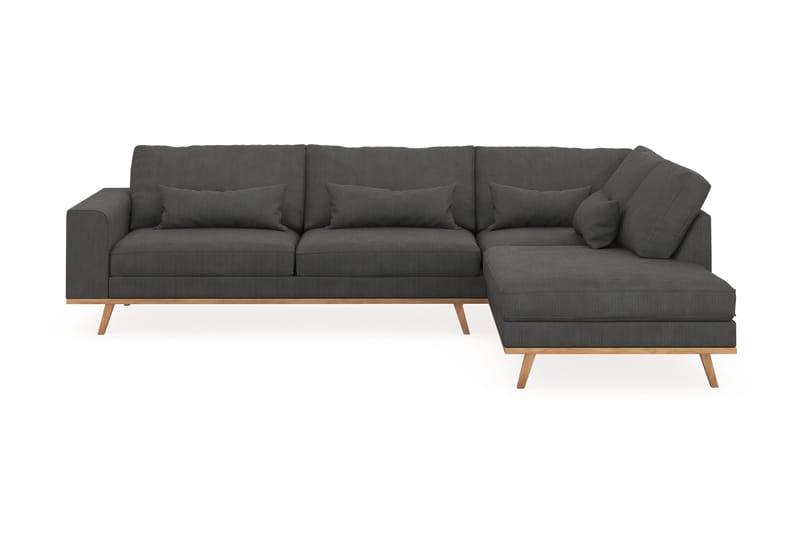 Copenhagen 4-sits Högervänd L-formad Schäslongsoffa i Manchester - Mörkgrå - Products - Möbler - Soffa - Divansoffa & schäslongsoffa - 4 sits soffa med divan