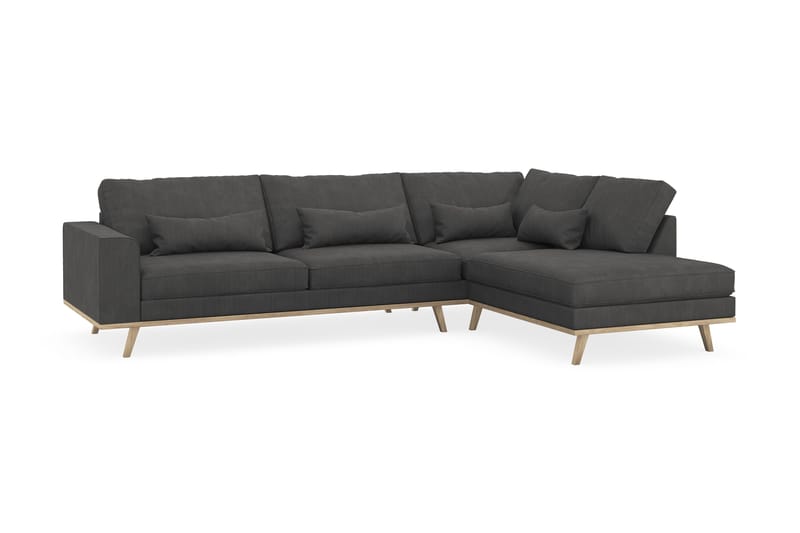 Copenhagen 4-sits Högervänd L-formad Schäslongsoffa i Manchester - Mörkgrå - Products - Möbler - Soffa - Divansoffa & schäslongsoffa - 4 sits soffa med divan