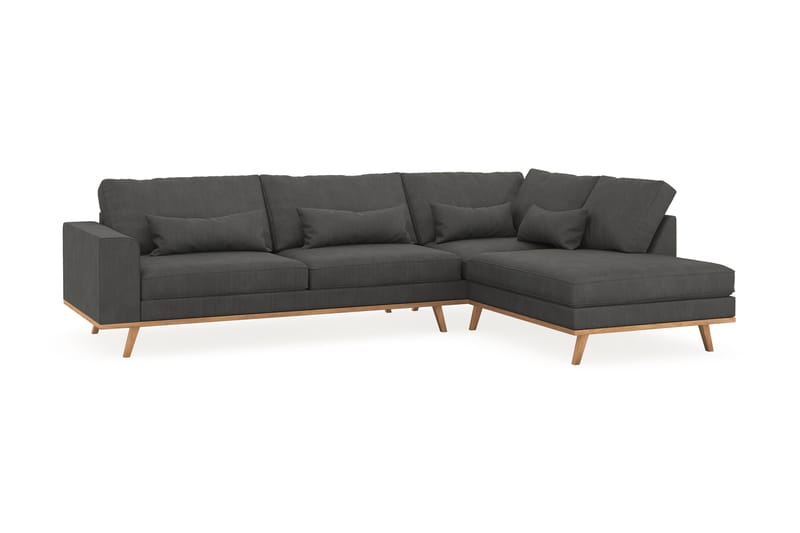 Copenhagen 4-sits Högervänd L-formad Schäslongsoffa i Manchester - Mörkgrå - Products - Möbler - Soffa - Divansoffa & schäslongsoffa - 4 sits soffa med divan