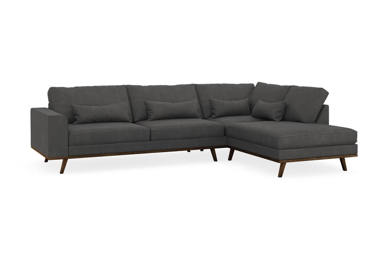 Copenhagen 4-sits Högervänd L-formad Schäslongsoffa i Manchester - Mörkgrå - Products - Möbler - Soffa - Divansoffa & schäslongsoffa - 4 sits soffa med divan