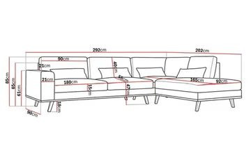 Copenhagen 4-sits Högervänd L-formad Schäslongsoffa i Manchester - Mörkgrön - Products - Möbler - Soffa - Divansoffa & schäslongsoffa - 4 sits soffa med divan