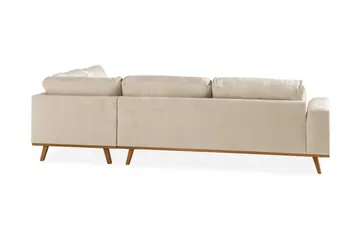 Copenhagen 4-sits Högervänd L-formad Schäslongsoffa i Sammet - Beige - Products - Möbler - Soffa - Divansoffa & schäslongsoffa - 4 sits soffa med divan
