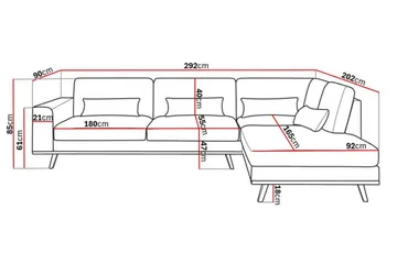 Copenhagen 4-sits Högervänd L-formad Schäslongsoffa i Sammet - Krämvit - Products - Möbler - Soffa - Divansoffa & schäslongsoffa - 4 sits soffa med divan