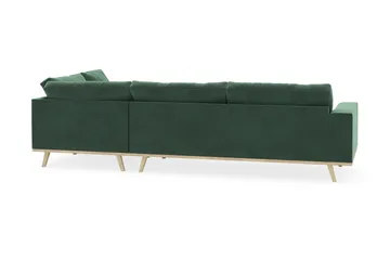 Copenhagen 4-sits Högervänd L-formad Schäslongsoffa i Sammet - Mörkgrön - Products - Möbler - Soffa - Divansoffa & schäslongsoffa - 4 sits soffa med divan