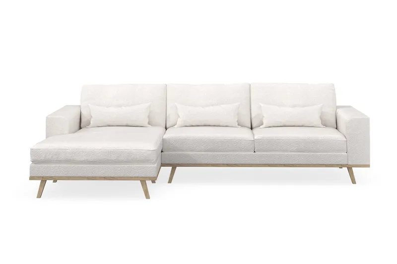 Copenhagen 4-sits Vänstervänd L-formad Divansoffa i Bouclé - Vit - Products - Möbler - Soffa - Divansoffa & schäslongsoffa - 4 sits soffa med divan