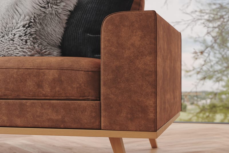 Copenhagen 4-sits Vänstervänd L-formad Divansoffa i Konstläder - Brun - Products - Möbler - Soffa - Divansoffa & schäslongsoffa - 4 sits soffa med divan