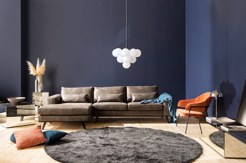 Copenhagen 4-sits Vänstervänd L-formad Divansoffa i Konstläder - Mörkgrå - Products - Möbler - Soffa - Divansoffa & schäslongsoffa - 4 sits soffa med divan