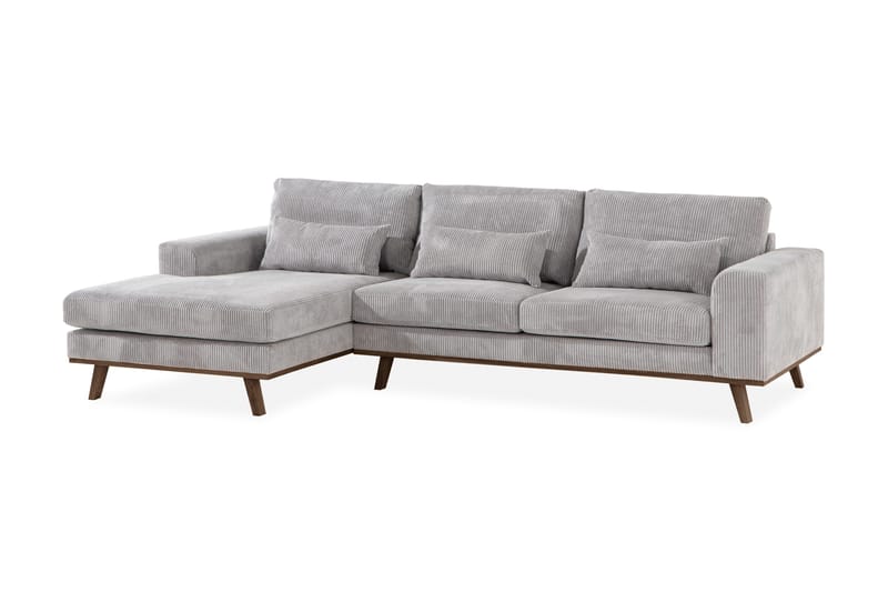 Copenhagen 4-sits Vänstervänd L-formad Divansoffa i Manchester - Ljusgrå - Products - Möbler - Soffa - Divansoffa & schäslongsoffa - 4 sits soffa med divan