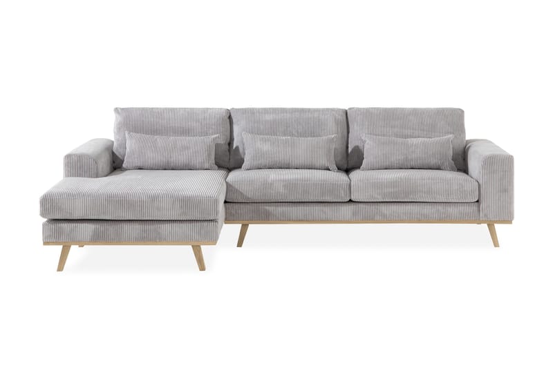 Copenhagen 4-sits Vänstervänd L-formad Divansoffa i Manchester - Ljusgrå - Products - Möbler - Soffa - Divansoffa & schäslongsoffa - 4 sits soffa med divan