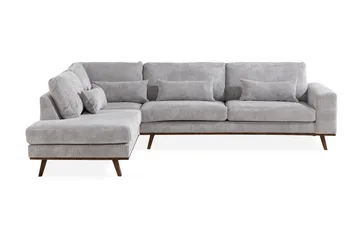 Copenhagen 4-sits Vänstervänd L-formad Divansoffa i Manchester - Ljusgrå - Products - Möbler - Soffa - Divansoffa & schäslongsoffa - 4 sits soffa med divan