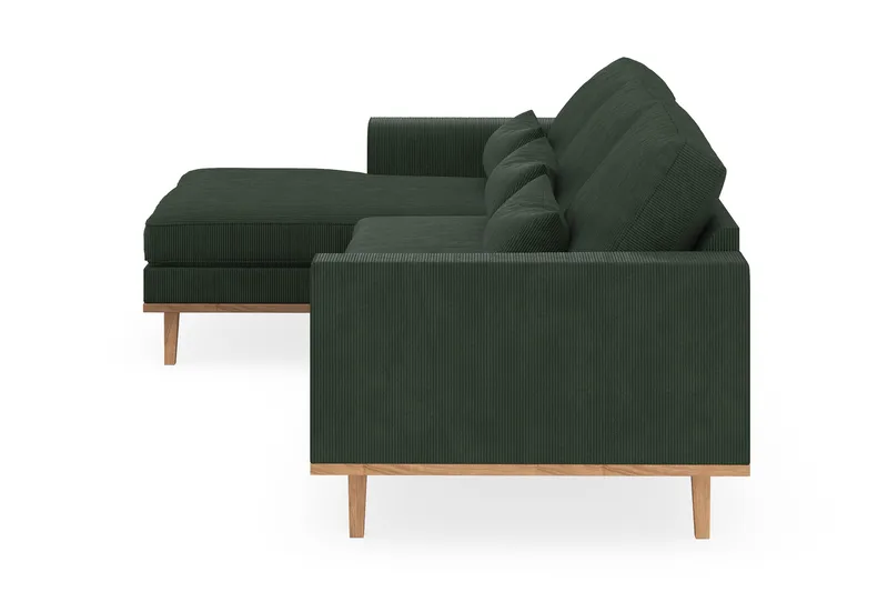 Copenhagen 4-sits Vänstervänd L-formad Divansoffa i Manchester - Mörkgrön - Products - Möbler - Soffa - Divansoffa & schäslongsoffa - 4 sits soffa med divan