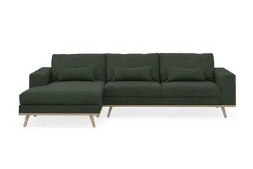 Copenhagen 4-sits Vänstervänd L-formad Divansoffa i Manchester - Mörkgrön - Products - Möbler - Soffa - Divansoffa & schäslongsoffa - 4 sits soffa med divan