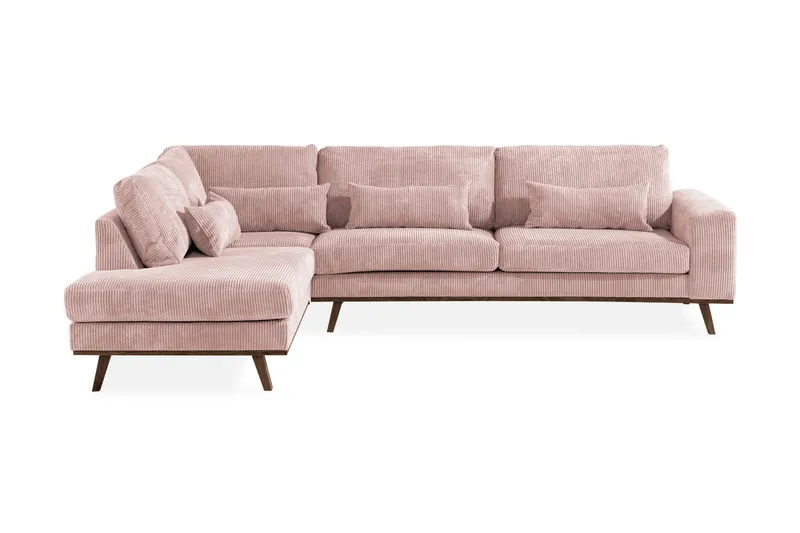 Copenhagen 4-sits Vänstervänd L-formad Divansoffa i Manchester - Rosa - Products - Möbler - Soffa - Divansoffa & schäslongsoffa - 4 sits soffa med divan