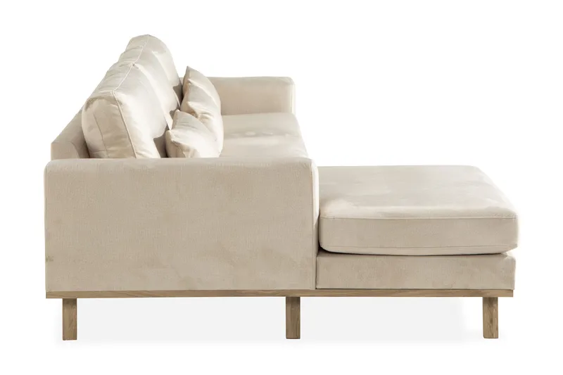 Copenhagen 4-sits Vänstervänd L-formad Divansoffa i Sammet - Beige - Products - Möbler - Soffa - Divansoffa & schäslongsoffa - 4 sits soffa med divan