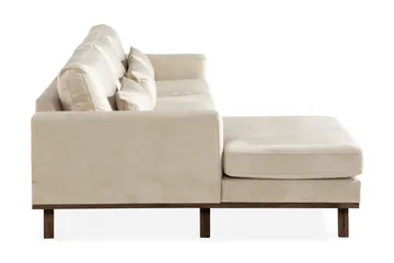 Copenhagen 4-sits Vänstervänd L-formad Divansoffa i Sammet - Beige - Products - Möbler - Soffa - Divansoffa & schäslongsoffa - 4 sits soffa med divan