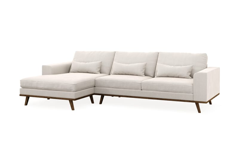Copenhagen 4-sits Vänstervänd L-formad Divansoffa i Sammet - Krämvit - Products - Möbler - Soffa - Divansoffa & schäslongsoffa - 4 sits soffa med divan