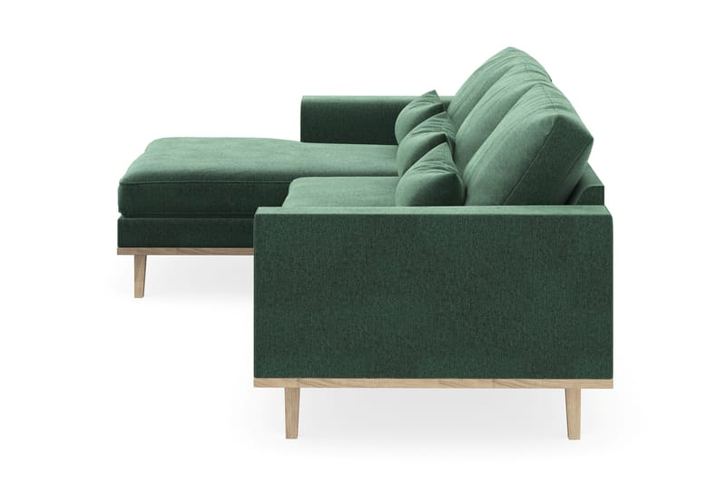 Copenhagen 4-sits Vänstervänd L-formad Divansoffa i Sammet - Mörkgrön - Products - Möbler - Soffa - Divansoffa & schäslongsoffa - 4 sits soffa med divan