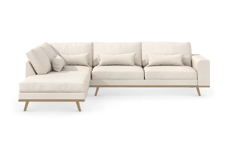 Copenhagen 4-sits Vänstervänd L-formad Divansoffa i Tyg - Beige - Products - Möbler - Soffa - Divansoffa & schäslongsoffa - 4 sits soffa med divan