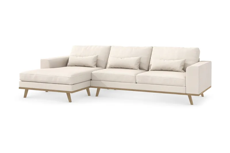 Copenhagen 4-sits Vänstervänd L-formad Divansoffa i Tyg - Beige - Products - Möbler - Soffa - Divansoffa & schäslongsoffa - 4 sits soffa med divan