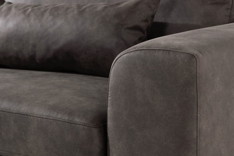 Copenhagen 4-sits Vänstervänd L-formad Schäslongsoffa i Konstläder - Mörkgrå - Products - Möbler - Soffa - Divansoffa & schäslongsoffa - 4 sits soffa med divan