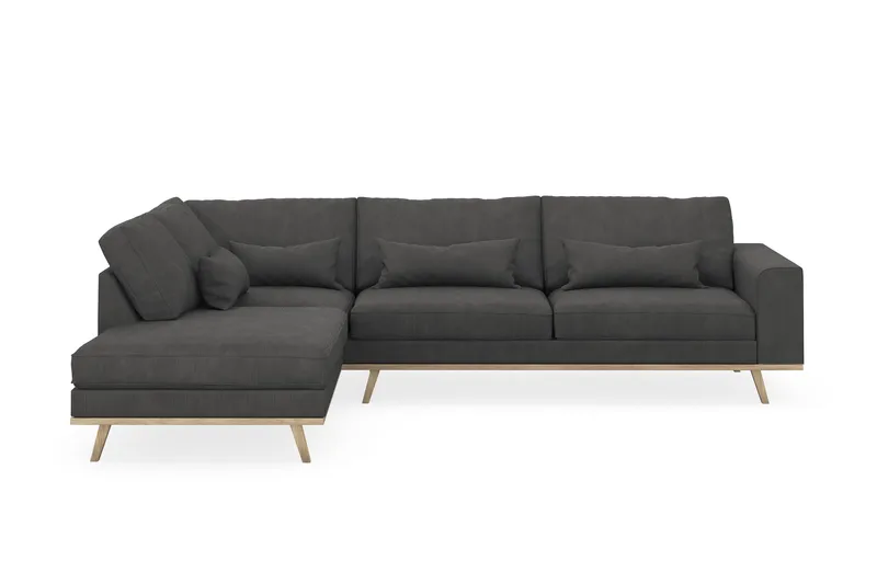Copenhagen 4-sits Vänstervänd L-formad Schäslongsoffa i Manchester - Mörkgrå - Products - Möbler - Soffa - Divansoffa & schäslongsoffa - 4 sits soffa med divan