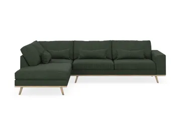 Copenhagen 4-sits Vänstervänd L-formad Schäslongsoffa i Manchester - Mörkgrön - Products - Möbler - Soffa - Divansoffa & schäslongsoffa - 4 sits soffa med divan