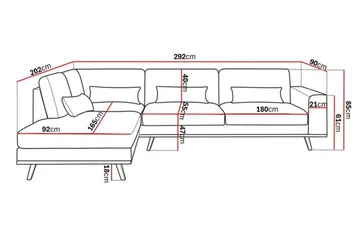 Copenhagen 4-sits Vänstervänd L-formad Schäslongsoffa i Manchester - Mörkgrön - Products - Möbler - Soffa - Divansoffa & schäslongsoffa - 4 sits soffa med divan