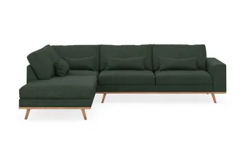 Copenhagen 4-sits Vänstervänd L-formad Schäslongsoffa i Manchester - Mörkgrön - Products - Möbler - Soffa - Divansoffa & schäslongsoffa - 4 sits soffa med divan