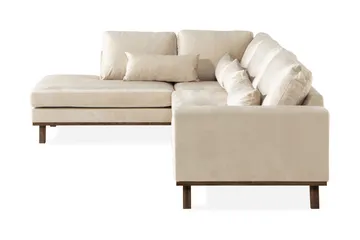Copenhagen 4-sits Vänstervänd L-formad Schäslongsoffa i Sammet - Beige - Products - Möbler - Soffa - Divansoffa & schäslongsoffa - 4 sits soffa med divan