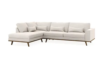 Copenhagen 4-sits Vänstervänd L-formad Schäslongsoffa i Sammet - Krämvit - Products - Möbler - Soffa - Divansoffa & schäslongsoffa - 4 sits soffa med divan