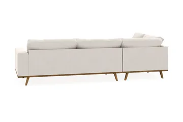 Copenhagen 4-sits Vänstervänd L-formad Schäslongsoffa i Sammet - Krämvit - Products - Möbler - Soffa - Divansoffa & schäslongsoffa - 4 sits soffa med divan