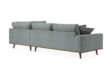 Copenhagen Premium 4-sits Högervänd L-formad Djup Schäslongsoffa i Chenille - Grå/Blå - Products - Möbler - Soffa - Divansoffa & schäslongsoffa - 4 sits soffa med divan