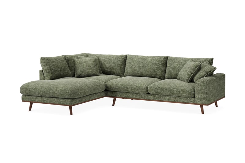 Copenhagen Premium 4-sits Vänstervänd L-formad Djup Schäslongsoffa i Chenille - Grön - Products - Möbler - Soffa - Divansoffa & schäslongsoffa - 4 sits soffa med divan