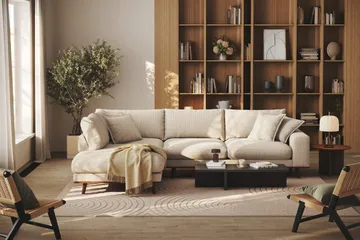 Copenhagen Premium 4-sits Vänstervänd L-formad Djup Schäslongsoffa i Chenille - Beige - Products - Möbler - Soffa - Divansoffa & schäslongsoffa - 4 sits soffa med divan