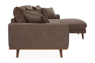 Copenhagen Premium 4-sits Högervänd L-formad Djup Divansoffa i Tyg - Mörkbrun - Products - Möbler - Soffa - Divansoffa & schäslongsoffa - 3 sits soffa med divan