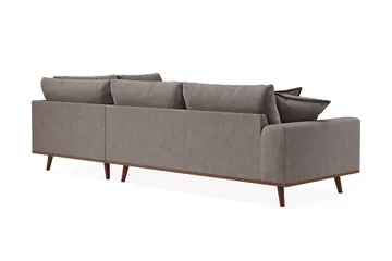 Copenhagen Premium 4-sits Högervänd L-formad Djup Schäslongsoffa i Tyg - Brun - Products - Möbler - Soffa - Divansoffa & schäslongsoffa - 4 sits soffa med divan